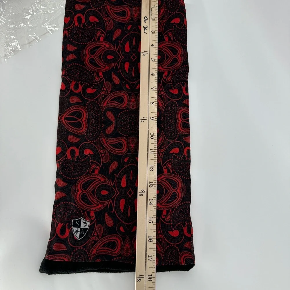 SA CO Frost Tech Fleece Face Shield Neck Gaiter Red Black Thermal One Size NEW!!
